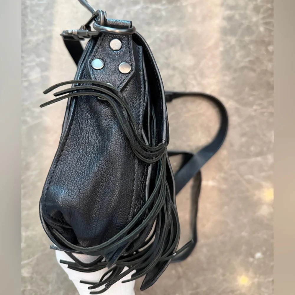 Proenza Schouler Black Leather Fringe Crossbody
